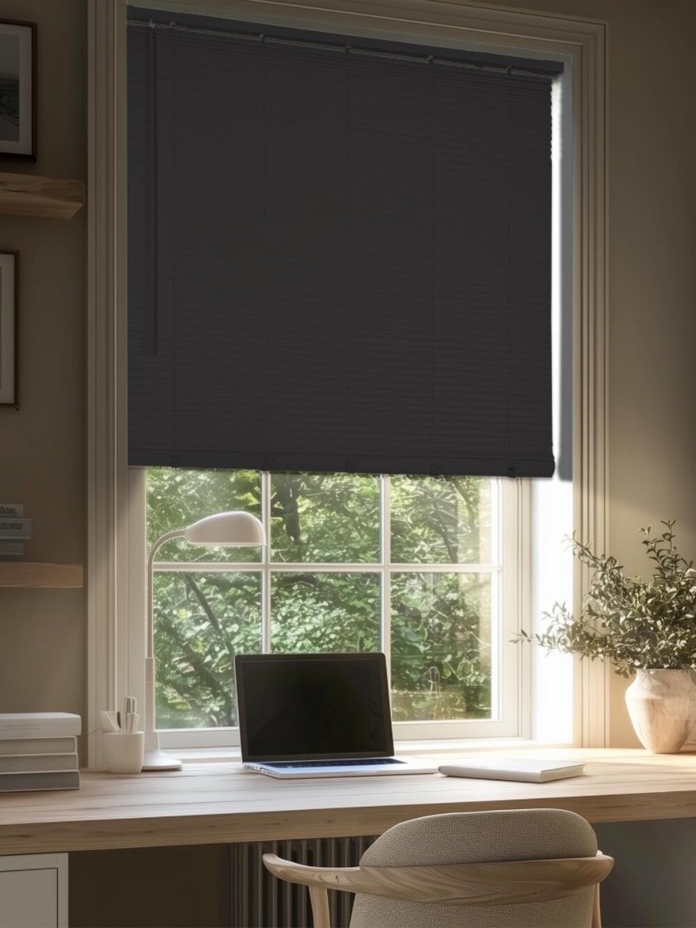 New HESTIA No Drill Mini Blinds, White, 54" W x 50" H